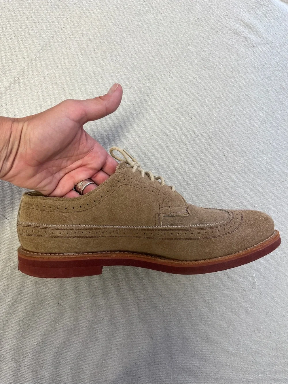Walk-Over Men’s 9.5 M Suede Wingtip Brogue Oxford Shoes Made in USA